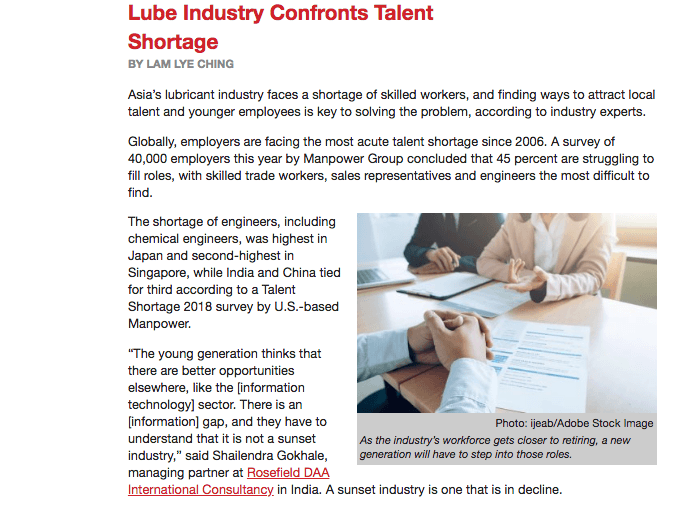 Lubricants Industry Confronts Talent Shortage | Article